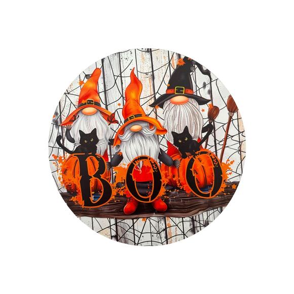 Halloween Gnome DIY Wreath Making Kit | BOO Witch Sign and Ribbons Bundle Set - Picture 2 of 7